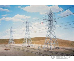 Walthers Cornerstone 3121 High-Voltage Transmission Tower -- Pkg(4) - Kit - 2-1/2 X 2-1/2 X 9-3/8" 6.4 X 6.4 X 23.8cm