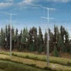 Walthers Cornerstone 3343 Modern High Voltage Transmission Towers - Kit -- Each Pole Stands 9-3/4" 24.7cm Tall
