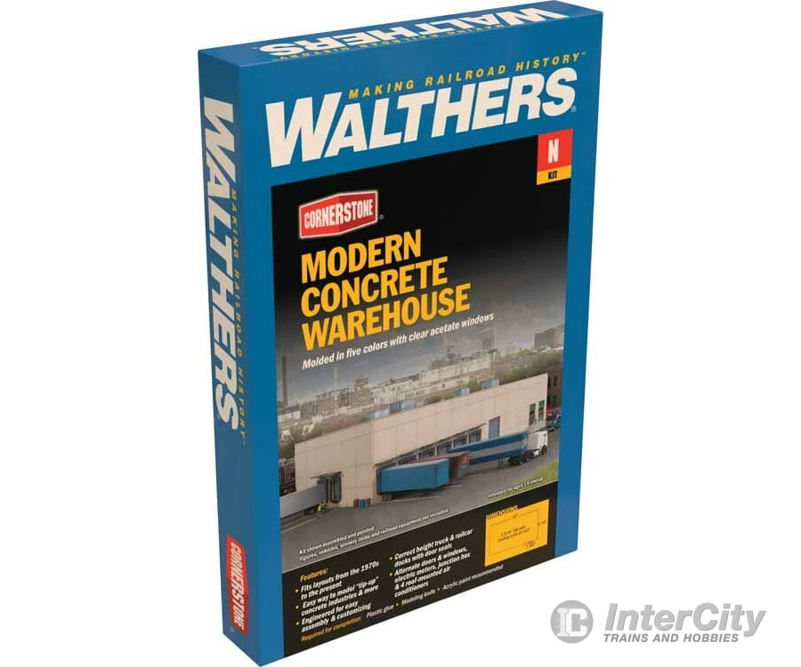 Walthers Cornerstone 3862 Modern Concrete Warehouse -- Kit - 12 X 6-3/4 X 3-3/16" 30.4 X 17.1 X 8cm 6 Walthers Cornerstone 3862 Modern Concrete Warehouse -- Kit - 12 X 6-3/4 X 3-3/16" 30.4 X 17.1 X 8cm - Image 4