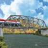 Walthers Cornerstone 4522 Arched Pratt Truss Railroad Bridge -- Double-Track Kit - 23 X 5 X 5-1/4" 58.4 X 12.7 X 13.3cm -Walthers Sales walthers cornerstone 4522 arched pratt truss railroad bridge double track kit 23 x 5 1 4 58 12 7 13 3cm structures 386
