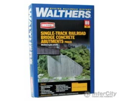 Walthers Cornerstone 4551 Single-Track Railroad Bridge Concrete Abutments Pkg(2) -- Kit - 4-9/16 X 8-9/16 X 4-7/16" 11.5 X 21.7 X 11.2cm -Walthers Sales walthers cornerstone 4551 single track railroad bridge concrete abutments pkg 2 kit 4 9 16 x 8 7 11 5 21 2cm structures 683