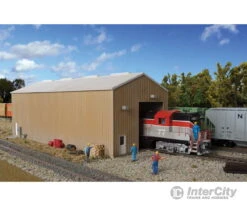Walthers Cornerstone HO 2985 Modern Single-Track Engine House -- Kit - 11 X 4-1/4 X 4-1/4" 27.9 X 10.7 X 10.7cm