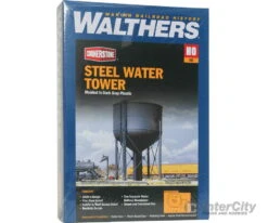Walthers Cornerstone HO 3043 Steel Water Tank -- Kit - 3-1/4 X 3 X 7" 11.3 X 7.5 X 17.5 Cm -Walthers Sales walthers cornerstone ho 3043 steel water tank kit 3 1 4 x 7 11 5 17 cm structures 179
