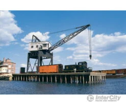 Walthers Cornerstone HO 3067 Pier & Traveling Crane -- Kit - Pier: 12-5/8 X 5-3/4 X 1-1/2"; Crane: 4 X 4 X 9-1/8"