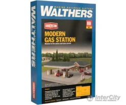 Walthers Cornerstone HO 3537 Modern Gas Station -- Kit - Main Building: 10-7/16 X 6-1/2 X 3-1/8" 26.5 X 16.5 X 7.9cm -Walthers Sales walthers cornerstone ho 3537 modern gas station kit main building 10 7 16 x 6 1 2 3 8 26 5 9cm structures 803