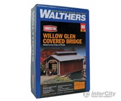 Walthers Cornerstone HO 3652 Willow Glen Covered Bridge -- Kit - 8-1/2 X 3-1/2 X 3-1/2" 21.2 X 8.7 X 8.7cm (At Roof) -Walthers Sales walthers cornerstone ho 3652 willow glen covered bridge kit 8 1 2 x 3 21 7 7cm at roof structures 277