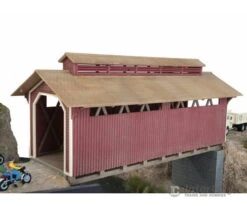 Walthers Cornerstone HO 3652 Willow Glen Covered Bridge -- Kit - 8-1/2 X 3-1/2 X 3-1/2" 21.2 X 8.7 X 8.7cm (At Roof) -Walthers Sales walthers cornerstone ho 3652 willow glen covered bridge kit 8 1 2 x 3 21 7 7cm at roof structures 745