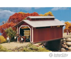 Walthers Cornerstone HO 3652 Willow Glen Covered Bridge -- Kit - 8-1/2 X 3-1/2 X 3-1/2" 21.2 X 8.7 X 8.7cm (At Roof)