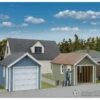 Walthers Cornerstone HO 3796 Single-Car Garage Pkg(2) -- Kit - Each: 2-5/8 X 1-5/8 X 1-11/16" 6.6 X 4 X 4.1cm