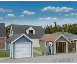 Walthers Cornerstone HO 3796 Single-Car Garage Pkg(2) -- Kit - Each: 2-5/8 X 1-5/8 X 1-11/16" 6.6 X 4 X 4.1cm