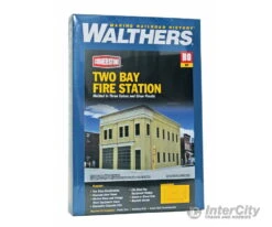 Walthers Cornerstone HO 4022 Two-Bay Fire Station -- Kit - 8 X 4-7/8 X 5-1/2" 20.3 X 12.4 X 14cm -Walthers Sales walthers cornerstone ho 4022 two bay fire station kit 8 x 4 7 5 1 2 20 3 12 14cm structures 517