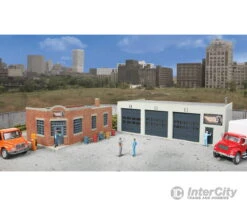 Walthers Cornerstone HO 4049 Express Motor Freight Lines -- Kit - Office: 4-1/4 X 4-7/8 X 2-3/8"; Garage: 4-1/16 X 7-1/8 X 2-1/2"