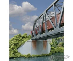 Walthers Cornerstone HO 4553 Double-Track Railroad Bridge Concrete Abutment Pkg(2) -- Kit - 11-1/4 X 3-1/4 X 5-1/4" 28.6 X 8.3 X 13.3cm