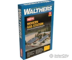 Walthers Cornerstone N 3885 Modern Gas Station -- Kit - Main Building: 5-3/4 X 3-5/8 X 1-3/4" 14.6 X 9.2 X 4.4cm -Walthers Sales walthers cornerstone n 3885 modern gas station kit main building 5 3 4 x 8 1 14 6 9 2 4cm structures 991