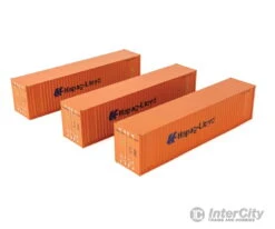 Walthers HO 18202 40' Flat Panel Container - 3-Pack - Hapag-Lloyd