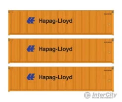 Walthers HO 18252 40' Fully Corrugated Container - 3-Pack - HAPAG-LIOYD