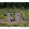 Walthers HO 4112 Outhouse Pkg(2) - Laser-Cut Wood Kit - Each 1/2 X 1/2 X 1" 1.4 X 1.5 X 2.7cm