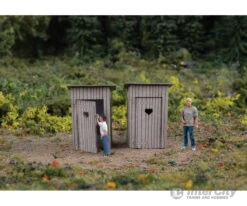 Walthers HO 4112 Outhouse Pkg(2) - Laser-Cut Wood Kit - Each 1/2 X 1/2 X 1" 1.4 X 1.5 X 2.7cm