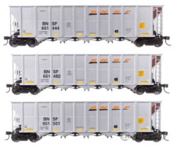 Walthers HO 56870 50' RD-4 Hopper 3-Pack - BNSF #651444, 6511482, 651551