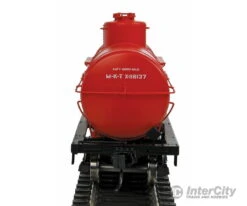 Walthers Life-Like HO 100517 Type 21 ACF 10,000-Gallon Tank Car - Ready To Run -- Missouri-Kansas-Texas(TM) #X-116137 (red) -Walthers Sales walthers life like ho 100517 type 21 acf 10 000 gallon tank car ready to run missouri kansas texas tm x 116137 red freight cars 766