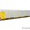 Walthers Life-Like HO 101418 89' Thrall Enclosed Tri-Level Auto Carrier - Ready To Run -- Chicago & North Western(TM) ETTX Flat #701581 (yellow, Silver) -Walthers Sales walthers life like ho 101418 89 thrall enclosed tri level auto carrier ready to run chicago north western tm ettx flat 701581 yellow silver freight cars 937