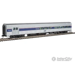 Walthers Mainline 30062 85' Budd Baggage-Lounge - Ready To Run -- Amtrak(R) (Phase IV; Silver, Wide Blue, Thin Red & White Stripes)