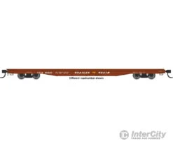 Walthers Mainline 5402 60' Pullman-Standard Flatcar - Ready To Run -- Trailer-Train HTTX #90850 (Heavy-duty; Brown)