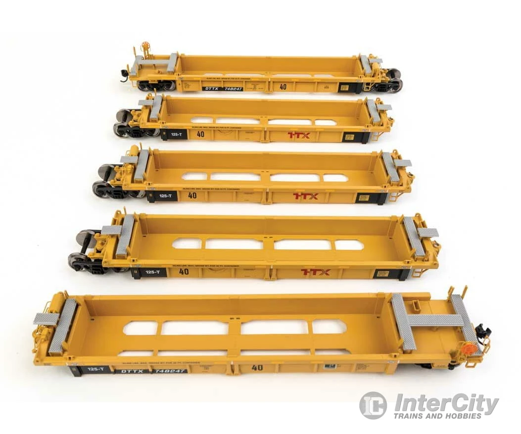 Walthers Mainline 55673 Thrall 5-Unit Rebuilt 40' Well Car - Ready To Run -- TTX DTTX #748247 - Large Red TTX Logo 3 Walthers Mainline 55673 Thrall 5-Unit Rebuilt 40' Well Car - Ready To Run -- TTX DTTX #748247 - Large Red TTX Logo