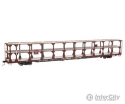 Walthers Mainline 8204 89' Flatcar W/Tri-Level Open Auto Rack - Ready To Run -- Chicago, Burlington & Quincy Rack Trailer-Train Flatcar TTKX #905094 (brown)
