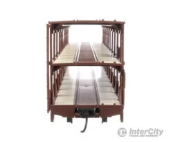 Walthers Mainline 8212 89' Flatcar W/Tri-Level Open Auto Rack - Ready To Run -- Great Northern Rack Trailer-Train Flatcar RTTX #501922 (brown) -Walthers Sales walthers mainline 8212 89 flatcar w tri level open auto rack ready to run great northern trailer train rttx 501922 brown freight cars 260