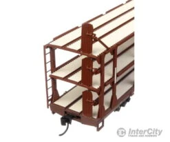 Walthers Mainline 8212 89' Flatcar W/Tri-Level Open Auto Rack - Ready To Run -- Great Northern Rack Trailer-Train Flatcar RTTX #501922 (brown) -Walthers Sales walthers mainline 8212 89 flatcar w tri level open auto rack ready to run great northern trailer train rttx 501922 brown freight cars 627