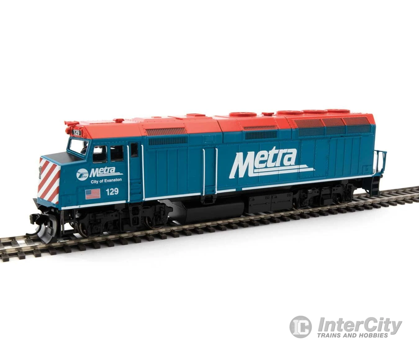 Walthers Mainline 9473 EMD F40PH - Standard DC -- Metra #129 3 Walthers Mainline 9473 EMD F40PH - Standard DC -- Metra #129