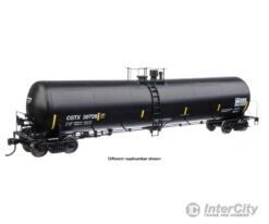 Walthers Proto 100628 55' Trinity 30,145-Gallon Tank Car - Ready To Run -- Canadian General Transit CGTX #30791 (black, White, Yellow Conspicuity Marks)