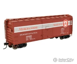 Walthers Proto 900 Pennsylvania Railroad Merchandise Service Freight Train -- Pennsylvania Railroad Set #1; 12 40' X29b Rebuilt Boxcars, N6B Wood Caboose -Walthers Sales walthers proto 900 pennsylvania railroad merchandise service freight train set 1 12 40 x29b rebuilt boxcars n6b wood caboose starter sets 599