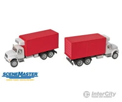 Walthers SceneMaster 11391 International(R) 4900 Dual-Axle Refrigerated Van - Assembled -- White Cab, Red Body