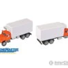 Walthers SceneMaster 11393 International(R) 4900 Dual-Axle Refrigerated Van - Assembled -- Orange Cab, White Body -Walthers Sales walthers scenemaster 11393 international r 4900 dual axle refrigerated van assembled orange cab white body cars trucks 113