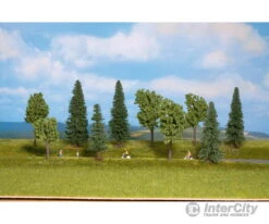 Walthers SceneMaster 1157 Mixed Deciduous & Pine Trees Pkg(10) -- 1-9/16 To 3-3/8" 3.9 To 8.5cm (Includes Pin Base)
