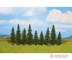 Walthers SceneMaster 1160 Fir Trees Pkg(9) -- 3-1/8 To 4-3/4" 8 To 12cm Tall W/Flat Base