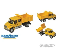 Walthers SceneMaster 11632 International(R) 4300 Crew Cab Dump Truck - Assembled -- Yellow