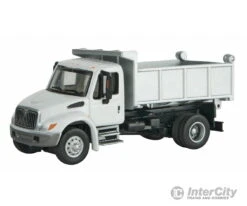 Walthers SceneMaster 11635 International(R) 4300 Single-Axle Dump Truck - Assembled -- White W/Railroad Maintenance-of-Way Logo Decals