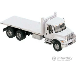 Walthers SceneMaster 11650 International(R) 7600 3-Axle Flatbed Truck - Assembled -- White With Railroad Maintenance-of-Way Logo Decals