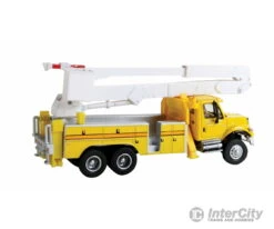 Walthers SceneMaster 11752 International(R) 7600 Utility Truck W/Bucket Lift - Assembled -- Yellow -Walthers Sales walthers scenemaster 11752 international r 7600 utility truck w bucket lift assembled yellow cars trucks 876