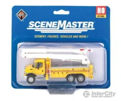 Walthers SceneMaster 11752 International(R) 7600 Utility Truck W/Bucket Lift - Assembled -- Yellow -Walthers Sales walthers scenemaster 11752 international r 7600 utility truck w bucket lift assembled yellow cars trucks 933