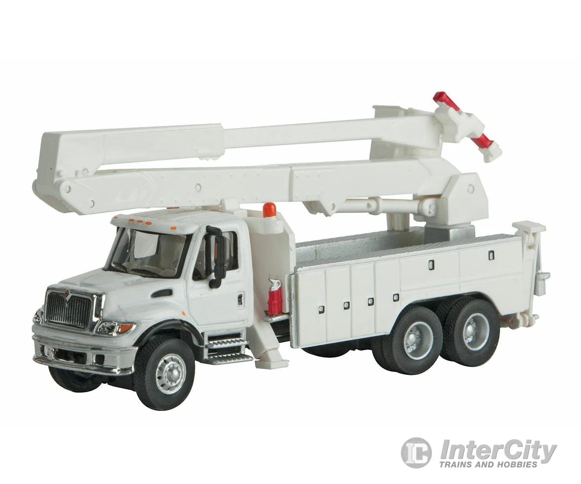 Walthers SceneMaster 11753 International(R) 7600 Utility Truck W/Bucket Lift - Assembled -- White, Railroad Maintenance-of-way Logo Decals 4 Walthers SceneMaster 11753 International(R) 7600 Utility Truck W/Bucket Lift - Assembled -- White, Railroad Maintenance-of-way Logo Decals - Image 2