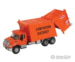 Walthers SceneMaster 11770 International(R) 7600 Garbage Truck - Assembled -- Sanitation District (orange)