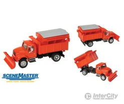 Walthers SceneMaster 11793 International(R) 4900 Dump Truck W/Snowplow & Salt Spreader - Assembled -- Orange
