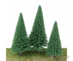 Walthers SceneMaster 1180 Pine Trees Pkg(10) -- 3-3/8 To 5-1/2" 8 To 14cm (Includes Pin Base) -Walthers Sales walthers scenemaster 1180 pine trees pkg 10 3 8 to 5 1 2 14cm includes pin base vegetation 654