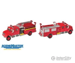Walthers SceneMaster 11841 International(R) 4900 Crew Cab Fire Engine - Assembled -- Red