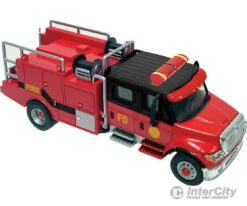Walthers SceneMaster 11920 International(R) 7600 2-Axle Crew-Cab Brush Fire Truck - Assembled -- Red, Black