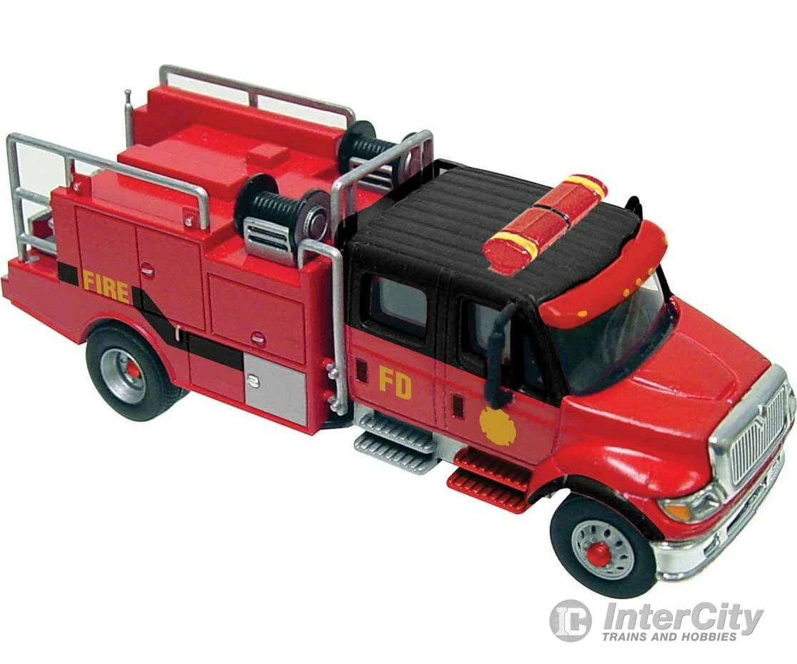 Walthers SceneMaster 11920 International(R) 7600 2-Axle Crew-Cab Brush Fire Truck - Assembled -- Red, Black 3 Walthers SceneMaster 11920 International(R) 7600 2-Axle Crew-Cab Brush Fire Truck - Assembled -- Red, Black